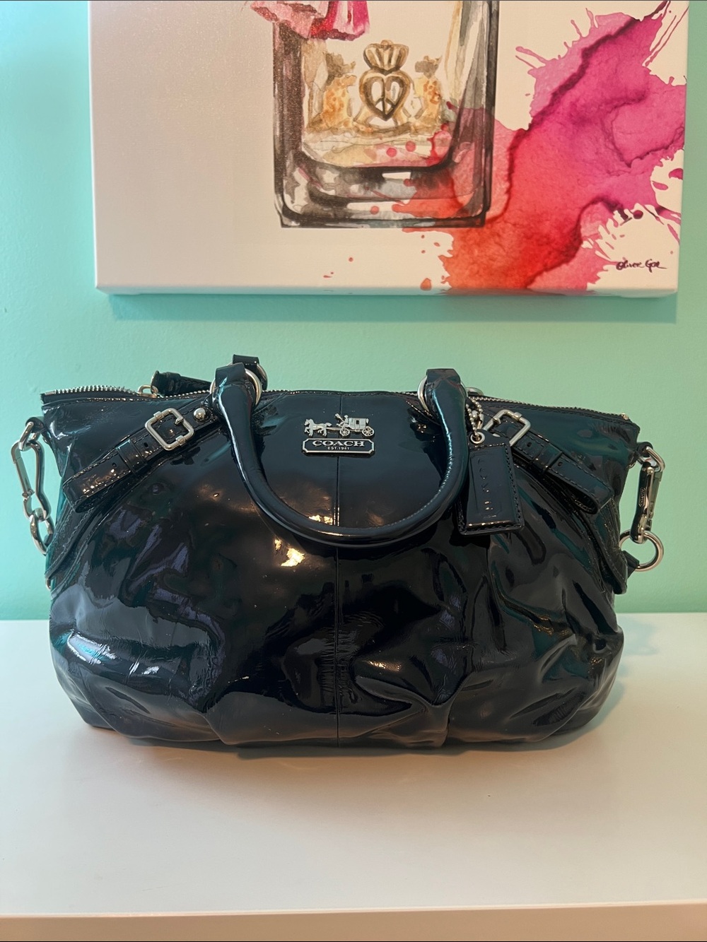 Vintage Coach Madison Patent Leather Sophia Satchel